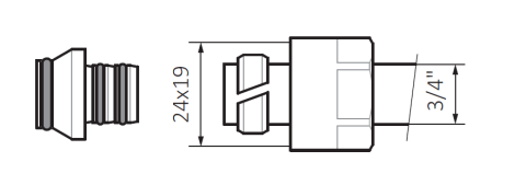 Adapter na alu-pex 3/4" - alupex 24x19 0.75