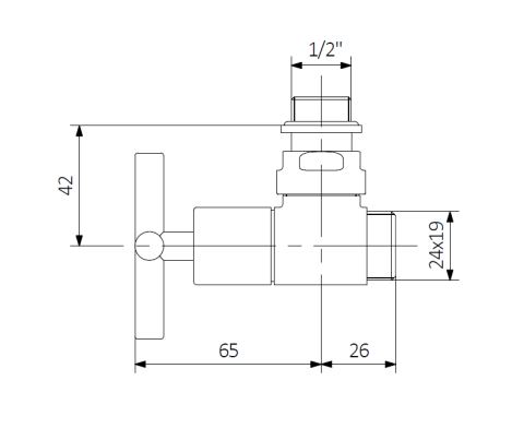 Zawór regulacyjny kątowy MINIMALIST - minimalist zawor regulacyjny katowy rys.tech