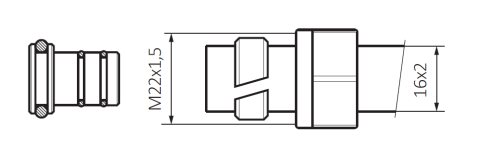Adapter na alu-pex M22x1,5 - sca na pex